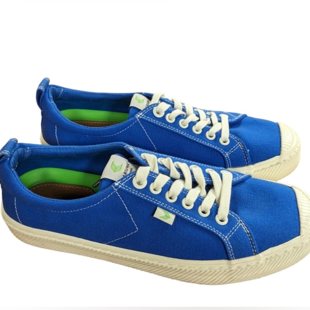 Cariuma Oca Low Blue Canvas Unisex Sneakers Mens 8.5 Womens 10